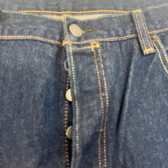 Levis 501 Jeans Mens 36x36 Blue Denim Straight Leg Button Fly Raw 501 - Picture 4 of 13